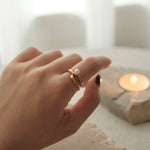 18K Double Line Pearl Ring - NOV ACCESSORIES