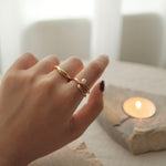 18K Double Line Pearl Ring - NOV ACCESSORIES