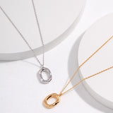 18K Simple Oval Necklace - NOV ACCESSORIES