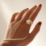 Vintage White Agate Ring