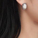 S925 Classy White Agate Earring