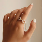 Adjustable Pearl Bow Ring - NOV ACCESSORIES