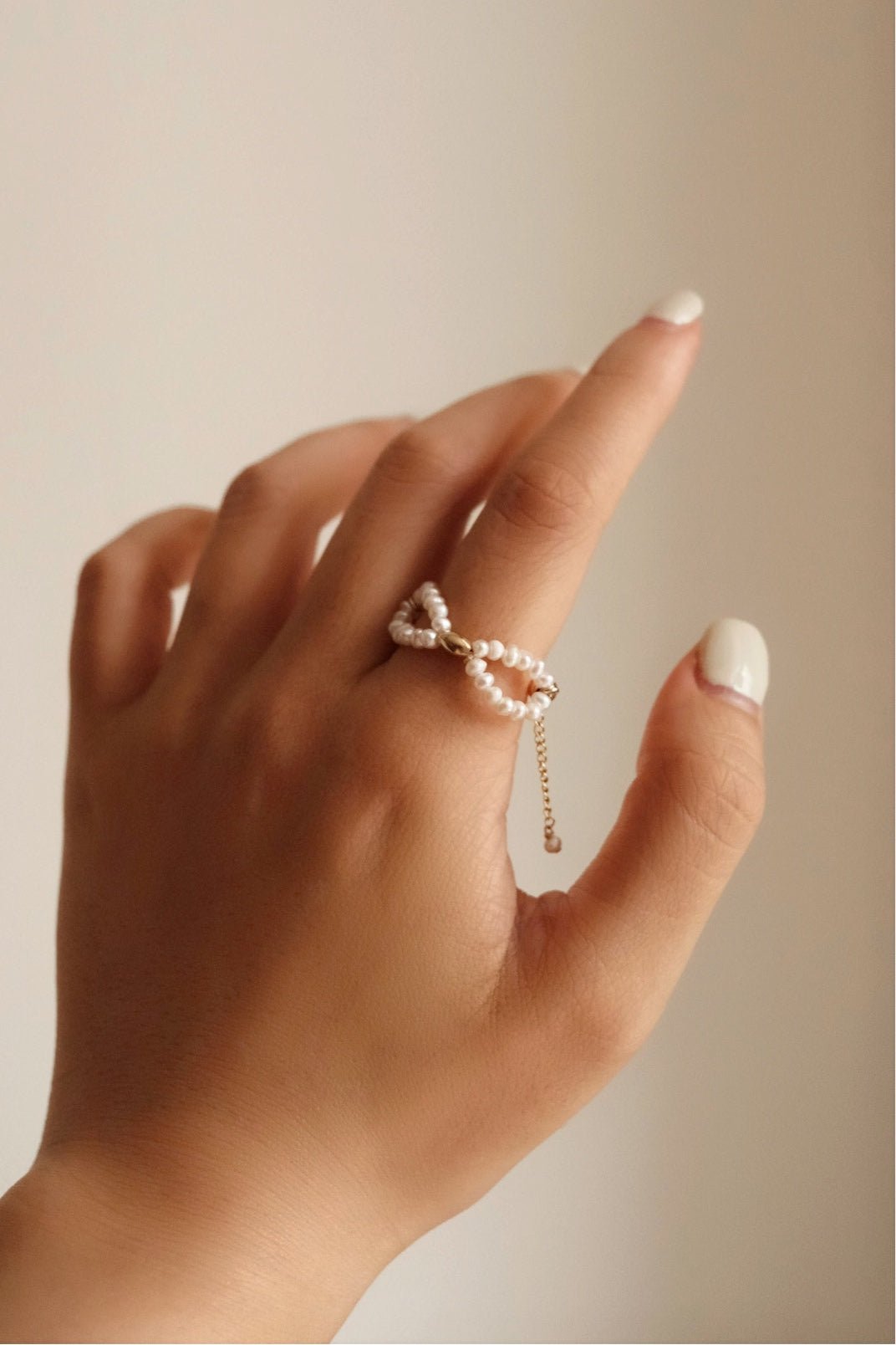 Adjustable Pearl Bow Ring - NOV ACCESSORIES