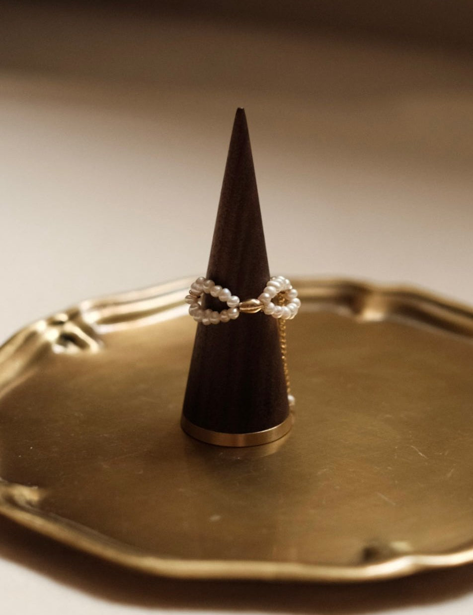 Adjustable Pearl Bow Ring - NOV ACCESSORIES