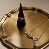 Adjustable Pearl Bow Ring - NOV ACCESSORIES