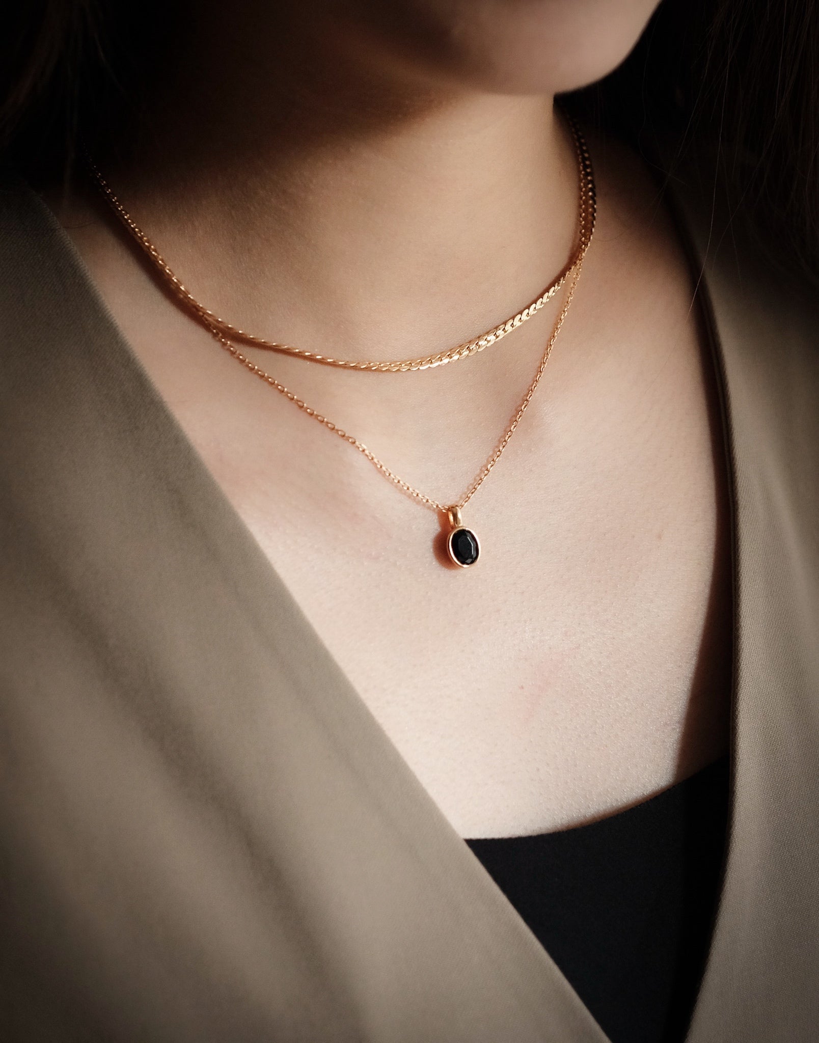 Black Zircon Pendant Necklace - NOV ACCESSORIES