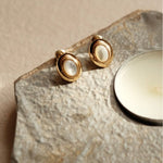 Oval White Agate Earring - NOV ACCESSORIES