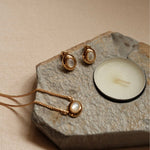 Oval White Agate Earring - NOV ACCESSORIES