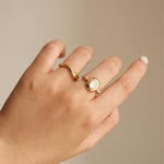 Oval White Agate Ring - NOV ACCESSORIES