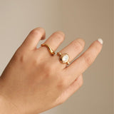 Oval White Agate Ring - NOV ACCESSORIES